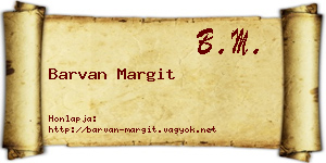 Barvan Margit névjegykártya